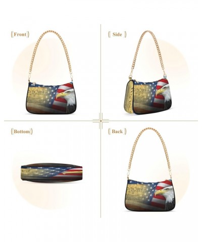 Shoulder Bags for Women Patriotic Eagle Hobo Tote Handbag Small Clutch Purse with Zipper Closure $17.35 Shoulder Bags