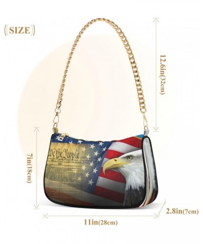 Shoulder Bags for Women Patriotic Eagle Hobo Tote Handbag Small Clutch Purse with Zipper Closure $17.35 Shoulder Bags