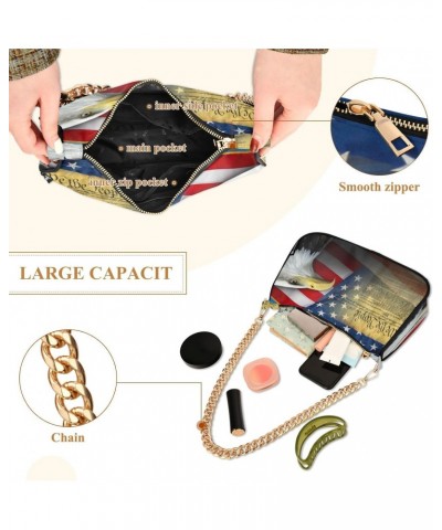 Shoulder Bags for Women Patriotic Eagle Hobo Tote Handbag Small Clutch Purse with Zipper Closure $17.35 Shoulder Bags