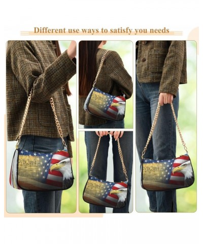 Shoulder Bags for Women Patriotic Eagle Hobo Tote Handbag Small Clutch Purse with Zipper Closure $17.35 Shoulder Bags