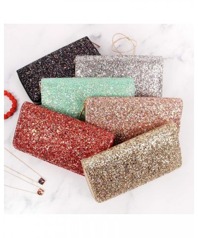 RIAH FASHION Rainbow Glitter Zip Around Wallet - Sparkly Confetti Single Zipper Clutch Purse with Card Slots (Rainbow - Gold)...