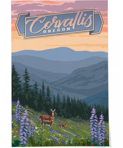 24x36 Inch Giclee Print, Corvallis, Oregon, Deer and Spring Flowers $25.00 Totes