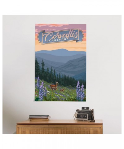 24x36 Inch Giclee Print, Corvallis, Oregon, Deer and Spring Flowers $25.00 Totes