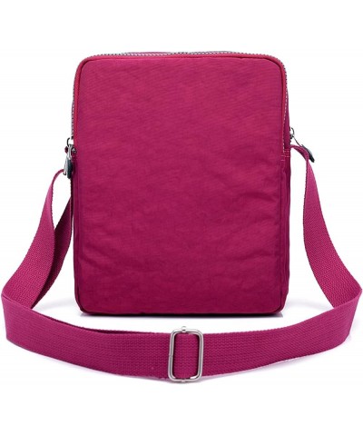 Women Crossbody Bag Shoulder Handbags Small Nylon Purse Waterproof Multi Pockets Bags(Black) Red-1 $22.26 Totes