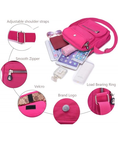 Women Crossbody Bag Shoulder Handbags Small Nylon Purse Waterproof Multi Pockets Bags(Black) Red-1 $22.26 Totes