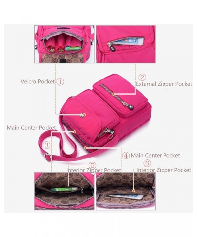 Women Crossbody Bag Shoulder Handbags Small Nylon Purse Waterproof Multi Pockets Bags(Black) Red-1 $22.26 Totes