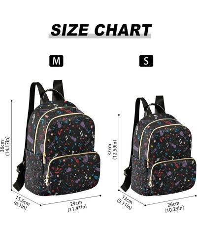 Color Musical Notes Guitar Stars Backpack Purse for Women, Shoulder Bag Lightweight Mini Backpack Casual Daypack Back Pack Mi...