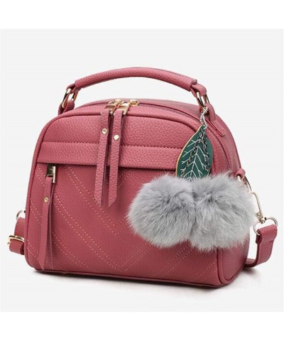 Handbag Tassel Small Hair Ball Pendant One-Shoulder Diagonal Bag for Women,Red Bean Paste Red Bean Paste $12.10 Shoulder Bags