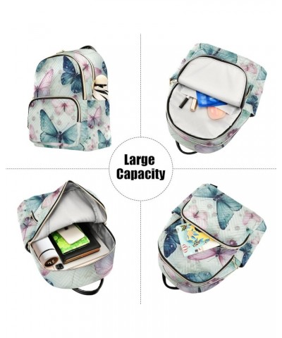 Mini Backpack Purse for Women, Marble Butterfly Travel Bag Casual Daypack Shoulder Bag Medium $17.91 Backpacks