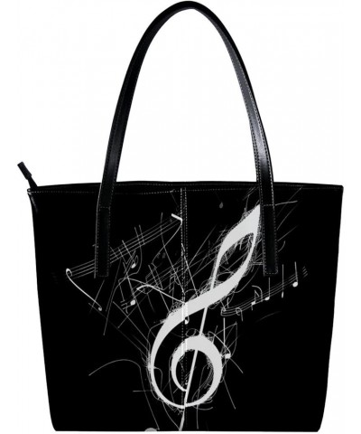 Tote Bag for Women, Large Tote Bag, Tote Bag with Zipper, Musical Notes Art Retro, Womens Tote Bag Design 14712 $19.77 Totes