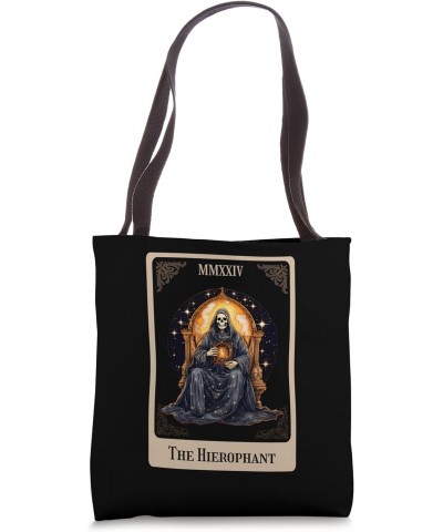 Skeleton Full Moon The Hierophant Tarot Card Goth Wicca Tote Bag $11.87 Totes