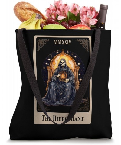 Skeleton Full Moon The Hierophant Tarot Card Goth Wicca Tote Bag $11.87 Totes