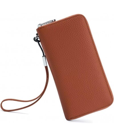 Wallet for Women RFID Blocking Leather Card Case Elegant Clutch Purse Travel Phone Wallet with Removable Wrist Strap Brown $3...