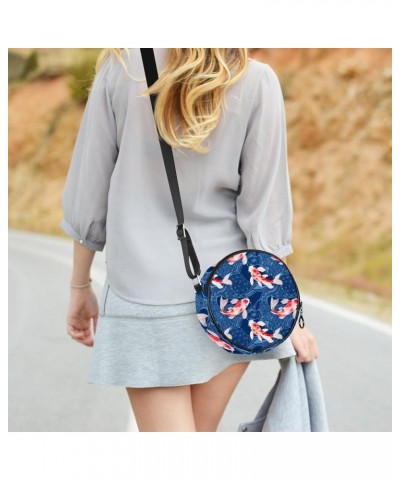 Glowing Jellyfish Crossbody Bag for Women Teen Girls Round Canvas Shoulder Bag Purse Tote Handbag Bag Multi12 $12.38 Totes