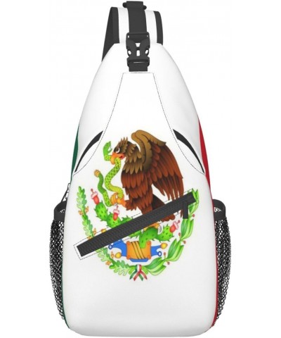 Cross Shoulder Bag Mexican Flag Chest Pack Adjustable Strap Outdoor Sling Daypack For Men Women $16.35 Crossbody Bags