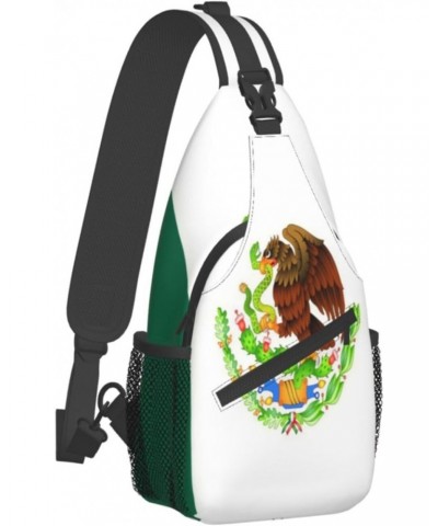 Cross Shoulder Bag Mexican Flag Chest Pack Adjustable Strap Outdoor Sling Daypack For Men Women $16.35 Crossbody Bags