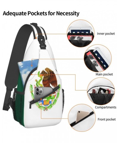 Cross Shoulder Bag Mexican Flag Chest Pack Adjustable Strap Outdoor Sling Daypack For Men Women $16.35 Crossbody Bags