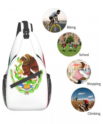 Cross Shoulder Bag Mexican Flag Chest Pack Adjustable Strap Outdoor Sling Daypack For Men Women $16.35 Crossbody Bags