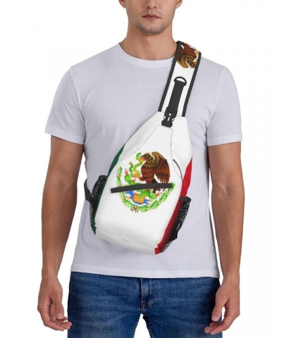 Cross Shoulder Bag Mexican Flag Chest Pack Adjustable Strap Outdoor Sling Daypack For Men Women $16.35 Crossbody Bags