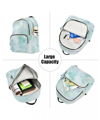 Light Blue Marble Textures Fashion Backpack Purse for Women, Casual Daypacks, Ladies Gift for Traveling Hiking Multicolor Sma...