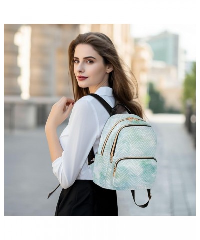 Light Blue Marble Textures Fashion Backpack Purse for Women, Casual Daypacks, Ladies Gift for Traveling Hiking Multicolor Sma...