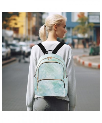 Light Blue Marble Textures Fashion Backpack Purse for Women, Casual Daypacks, Ladies Gift for Traveling Hiking Multicolor Sma...