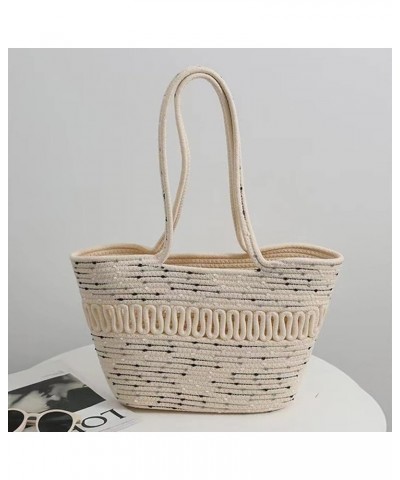 Women Straw Shoulder Bag, Straw Woven Bag Straw Satchel Weave Bag Large Bucket Tote Summer Beach Woven 03 $10.28 Totes