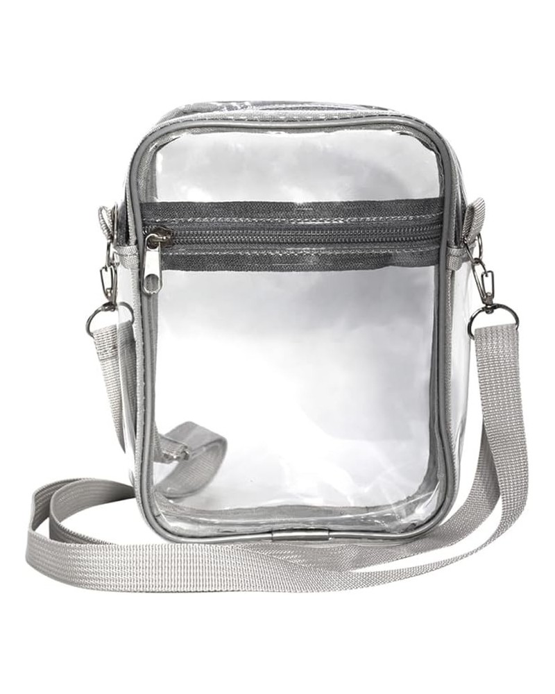 PVC Clear Crossbody Purse Bag Adjustable Strap Messenger Bag Small Gym Shoulder Bag Waterproof Festivals Concerts Bag Grey $6...