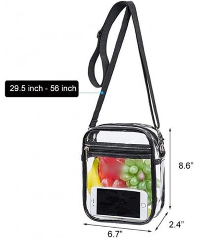 PVC Clear Crossbody Purse Bag Adjustable Strap Messenger Bag Small Gym Shoulder Bag Waterproof Festivals Concerts Bag Grey $6...