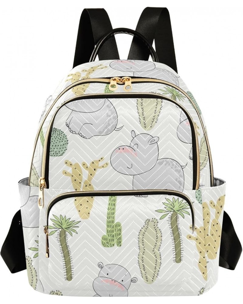 Mini Backpack Purse for Women Lightweight Girls Small Size Cute Cactus Hippo School Teens College Traveling Medium $16.82 Bac...