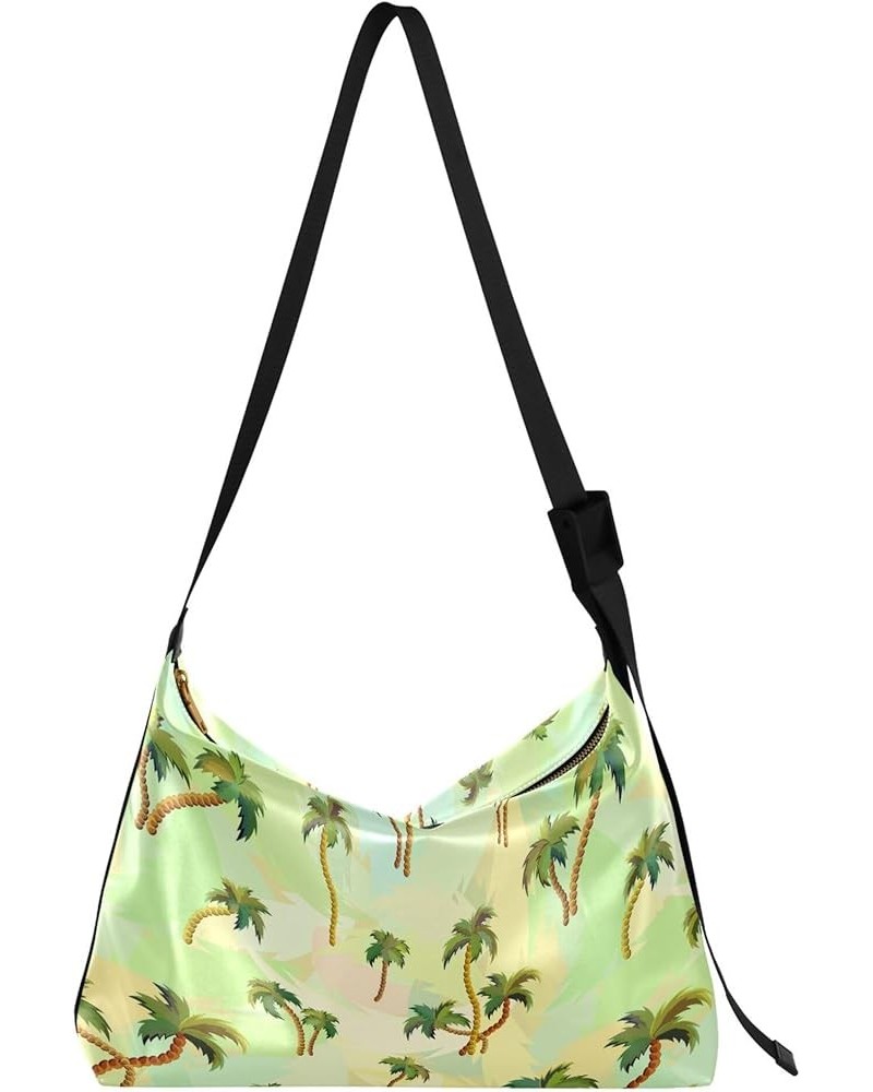 Christmas Flamingo Hobo Ladies Handbags Leather Large Purse Crossbody Luxury Animal Print Shoulder Purse Bag Palm Trees Tropi...