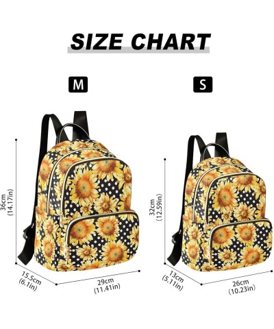 Mini Backpack for Women, Vintage Sunflowers Travel Backpack Purse for Ladies, Small Bookbag Daypack Shoulder Bag M Multi736 S...