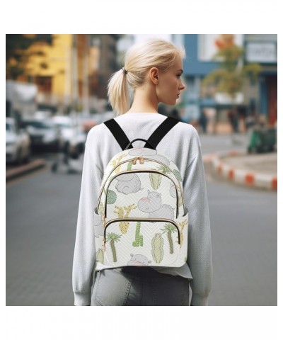 Mini Backpack Purse for Women Lightweight Girls Small Size Cute Cactus Hippo School Teens College Traveling Medium $16.82 Bac...