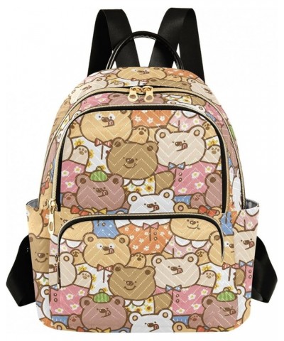 Cute Cartoon Bear Backpack Purse for Women Lightweight Back Pack Casual Daypack Travel Shoulder Bag Bookbag - M Small Multi08...