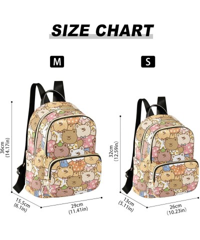 Cute Cartoon Bear Backpack Purse for Women Lightweight Back Pack Casual Daypack Travel Shoulder Bag Bookbag - M Small Multi08...