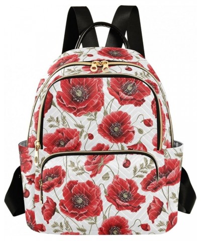 Red Flowers Pattern Fashion Backpack Purse for Women, Casual Daypacks, Ladies Gift for Traveling Hiking Multicolor Small $17....