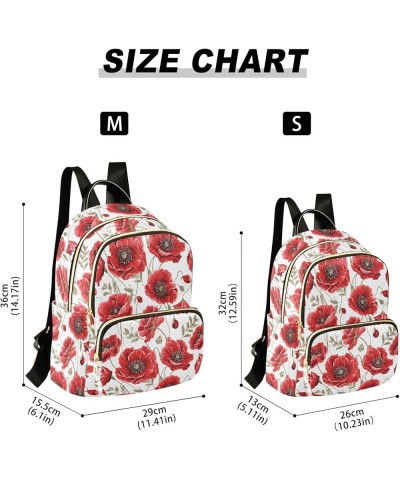 Red Flowers Pattern Fashion Backpack Purse for Women, Casual Daypacks, Ladies Gift for Traveling Hiking Multicolor Small $17....