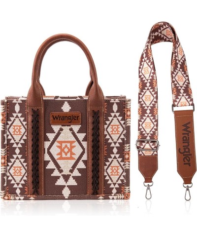 Wrangler Tote Bag for Women Aztec Top Handle Satchel Purse Boho Shoulder Handbags Angel Diamond Taupe 3pcs $40.49 Totes