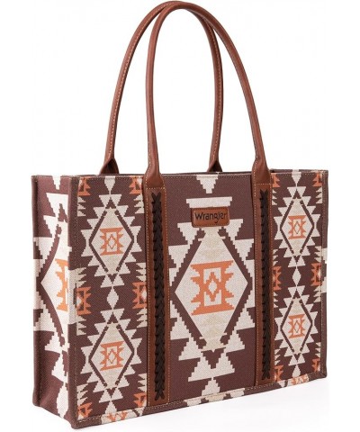 Wrangler Tote Bag for Women Aztec Top Handle Satchel Purse Boho Shoulder Handbags Angel Diamond Taupe 3pcs $40.49 Totes