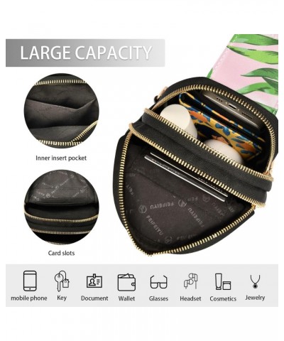 Palm Leaves Crossbody Sling Bag for Women Men Leather Chest Bags Purse Adjustable Cross Body Daypack for Workout Travel Outdo...