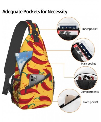 Hot Peppers Sling Bag Crossbody Backpack Hiking Daypack Shoulder Bag Chest Bag for Hiking Walking Travel $14.78 Crossbody Bags