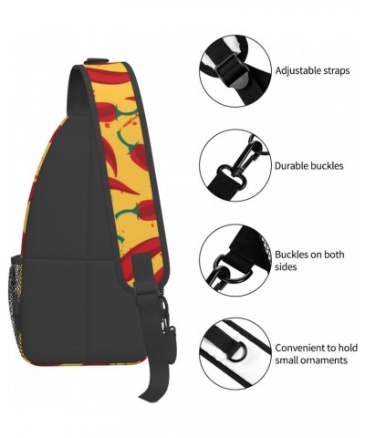 Hot Peppers Sling Bag Crossbody Backpack Hiking Daypack Shoulder Bag Chest Bag for Hiking Walking Travel $14.78 Crossbody Bags