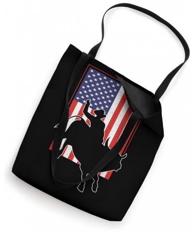 Bull Riding American Flag Rodeo Patriotic Bull Rider Tote Bag $13.49 Totes