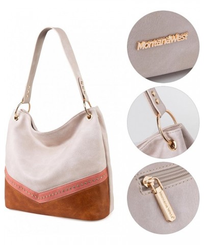 Hobo Bag Purses and Handbags for Women Top Handle Handbags with Pockets Zipper C-pink $10.81 Totes