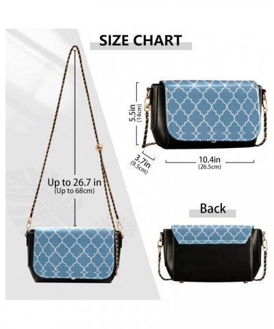 Geometric Blue Crossbody Bags for Women Shoulder Bag Leather Purse Handbag for Gifts Work Daily $18.00 Shoulder Bags