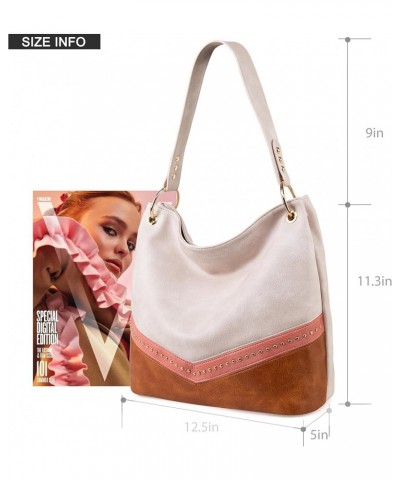 Hobo Bag Purses and Handbags for Women Top Handle Handbags with Pockets Zipper C-pink $10.81 Totes