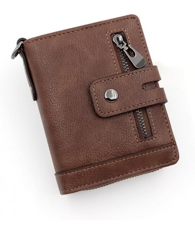 Adult Wallet Vertical Retro Multi Functional Zipper Buckle Small Change Purse Brown $11.00 Wallets