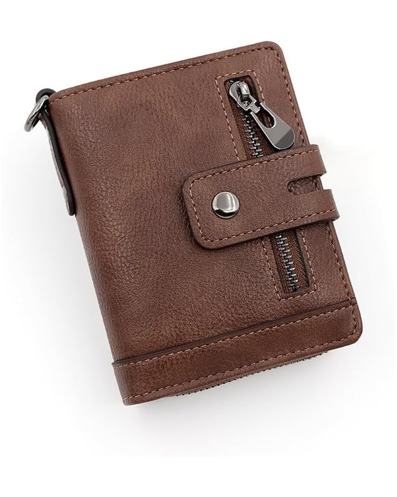 Adult Wallet Vertical Retro Multi Functional Zipper Buckle Small Change Purse Brown $11.00 Wallets