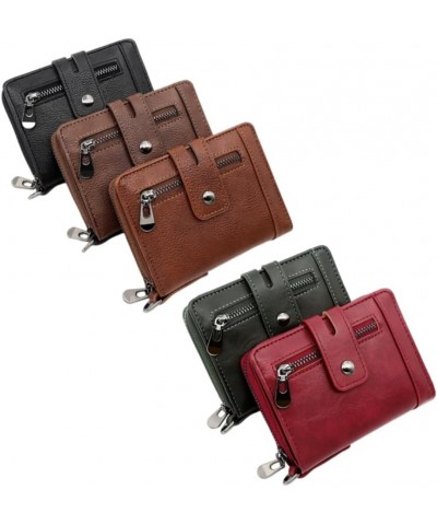 Adult Wallet Vertical Retro Multi Functional Zipper Buckle Small Change Purse Brown $11.00 Wallets