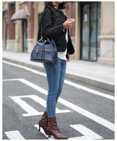 Crossbody Bucket Bag for Women, Drawstring Hobo Shoulder Bags Fashion Handbag Purse with Wristlet Wallet Larissa Navy $31.79 ...